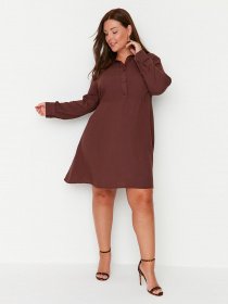 Платье мини Trendyol модель TBBAW23AH00140/Kahverengi Фото