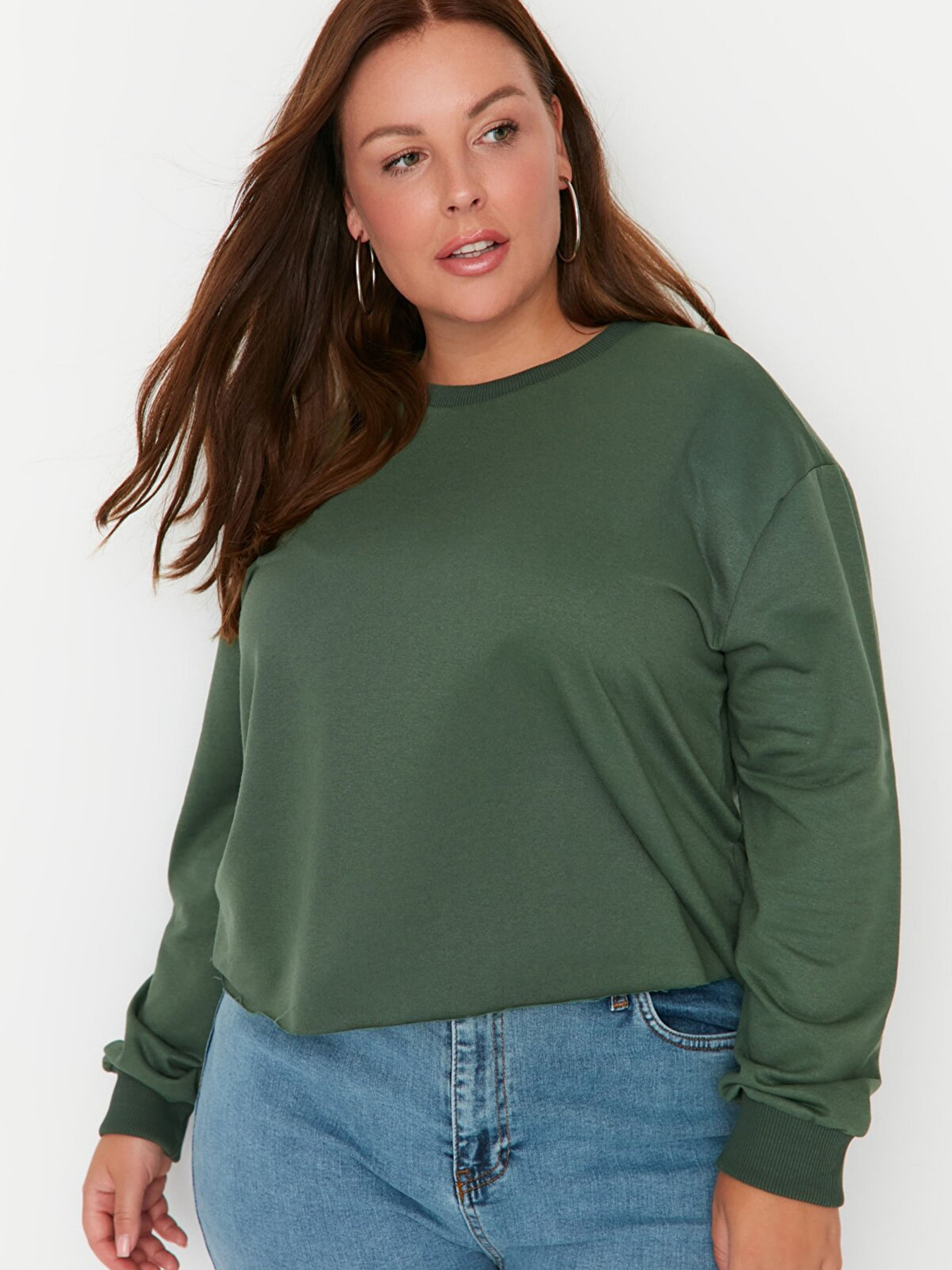 Свитшот Trendyol модель TBBAW23AO00036/Zumrut Yesili Фото