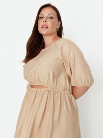 Платье миди Trendyol модель TBBSS22AH00026/Camel Фото