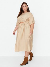Сукня міді Trendyol модель TBBSS22AH00026/Camel Фото