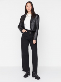 Прямые джинсы Trendyol модель TCTAW23JE00073/Siyah Фото