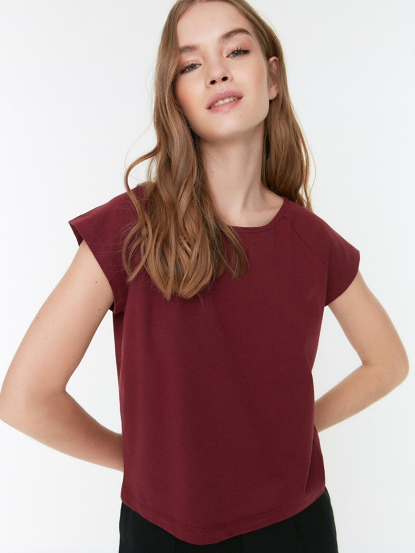 Футболка Trendyol модель THMSS22TS2320/Bordo Фото
