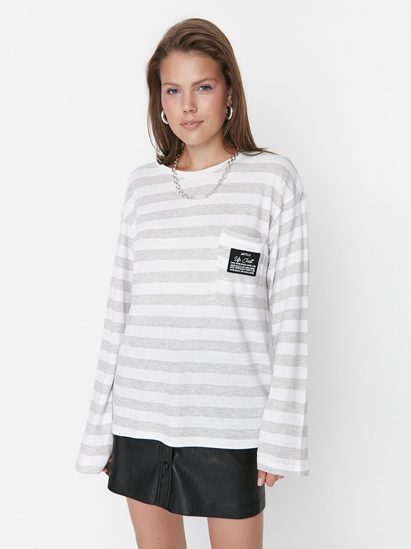 Лонгслив Trendyol модель TWOAW22BZ0162/Acik Gri Фото