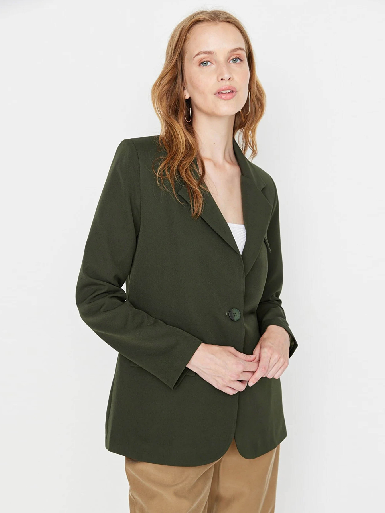 Блейзер Trendyol модель TWOAW23BC00046/Haki Фото