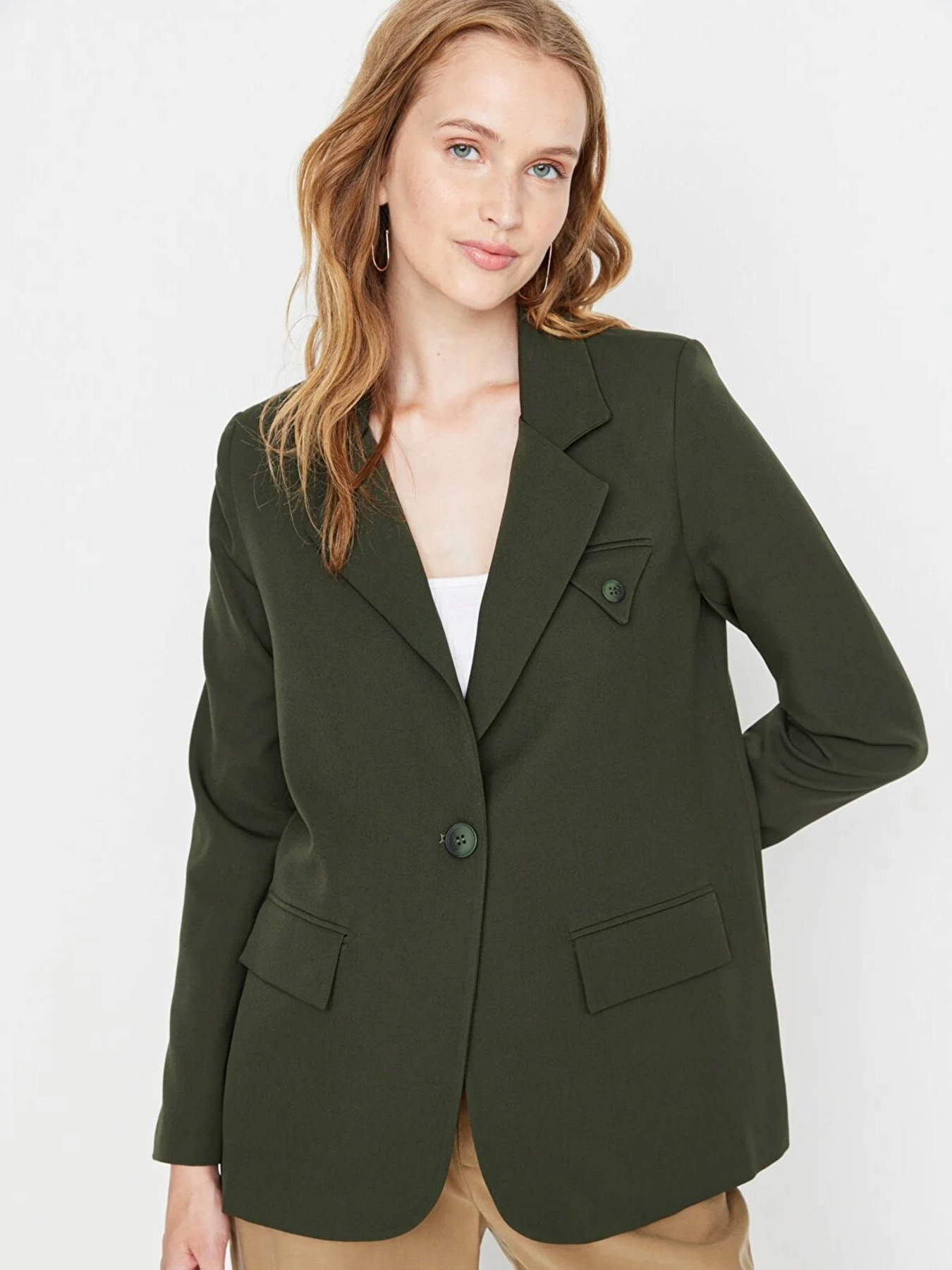 Блейзер Trendyol модель TWOAW23BC00046/Haki Фото