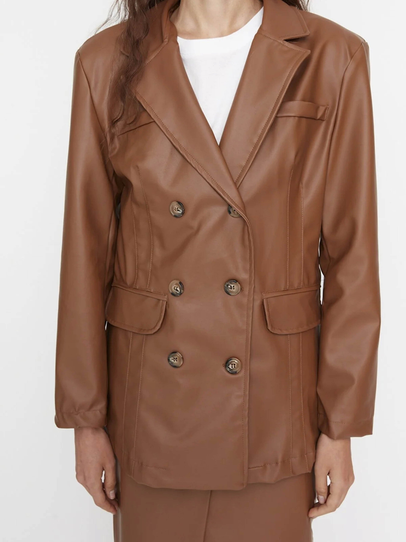 Блейзер Trendyol модель TWOAW23BC00051/Kahverengi Фото