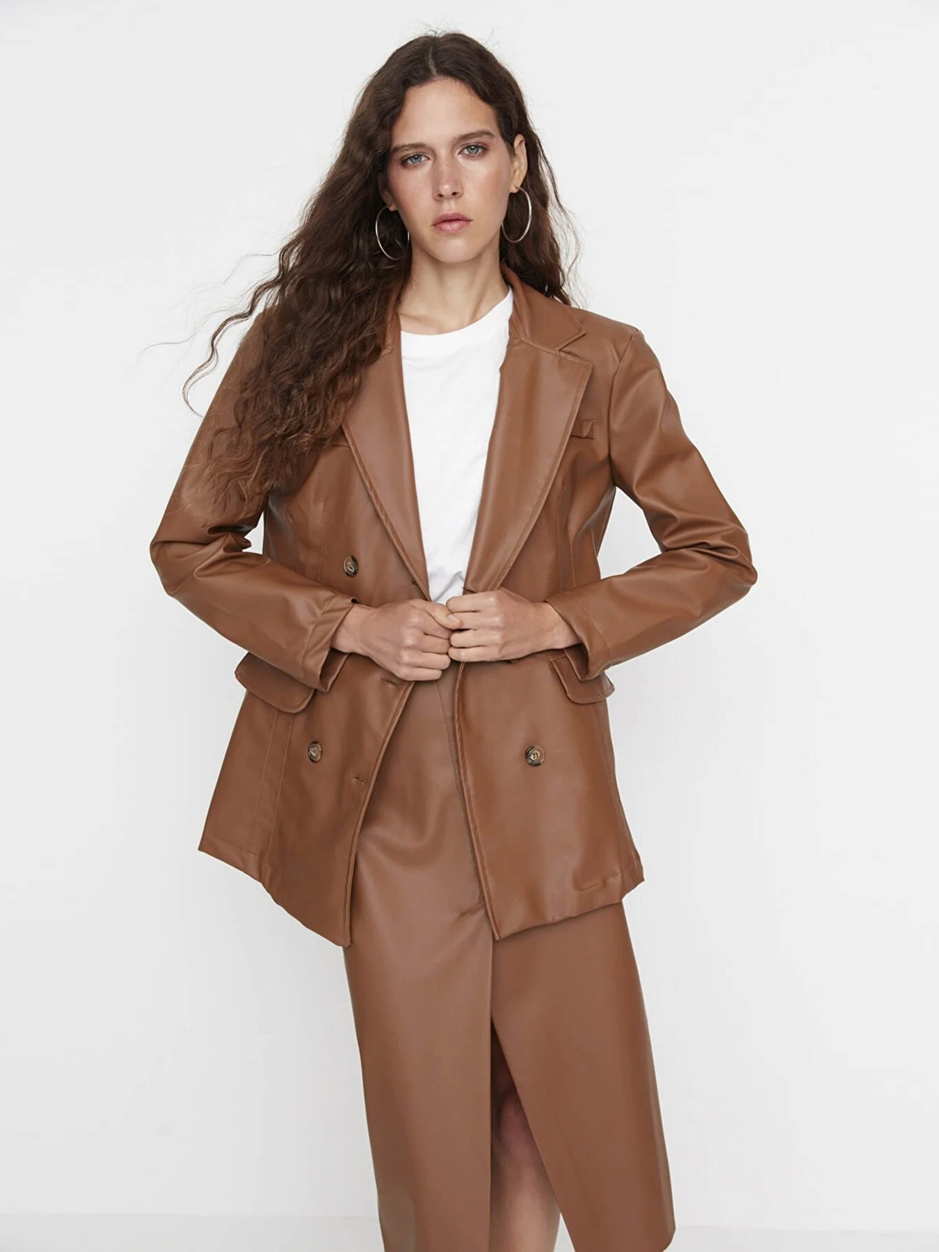 Блейзер Trendyol модель TWOAW23BC00051/Kahverengi Фото