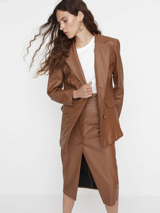 Блейзер Trendyol модель TWOAW23BC00051/Kahverengi Фото