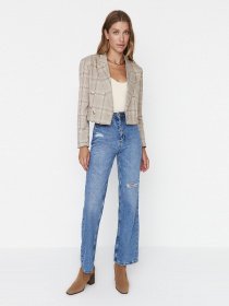 Широкі джинси Trendyol модель TWOAW23JE00141/Mavi Широкі джинси Trendyol модель TWOAW23JE00141/Mavi Фото