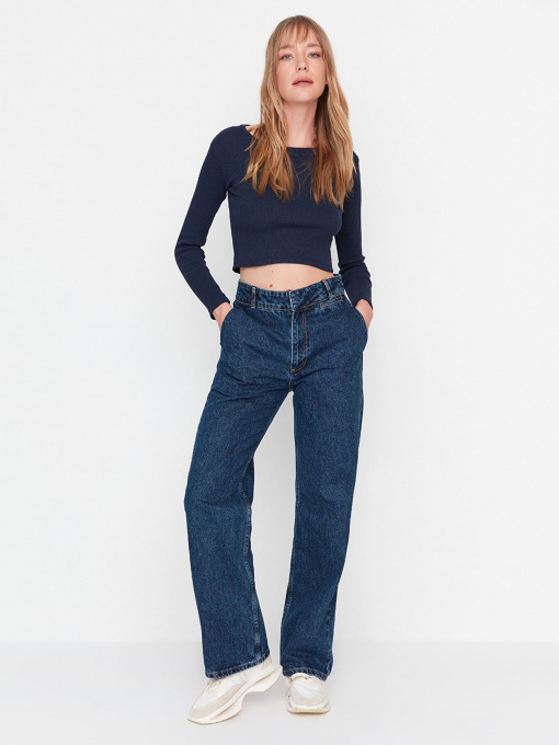 Прямые джинсы Trendyol модель TWOAW23JE00367/Mavi Фото