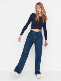 Прямые джинсы Trendyol модель TWOAW23JE00367/Mavi Фото