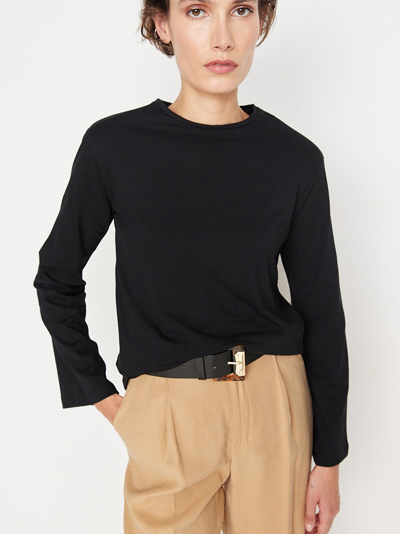 Лонгслив Trendyol модель TWOAW23TS00058/Siyah Фото