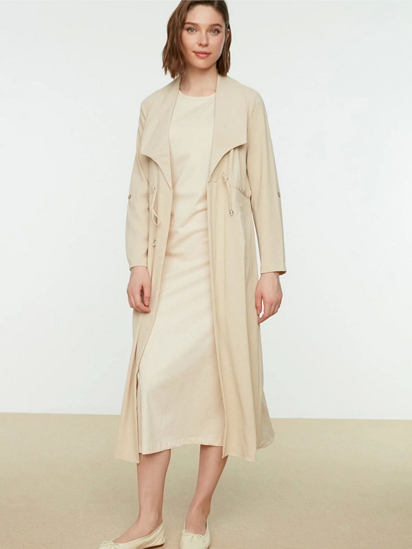 Платье макси Trendyol модель TCTSS21UK0034/Bej Фото