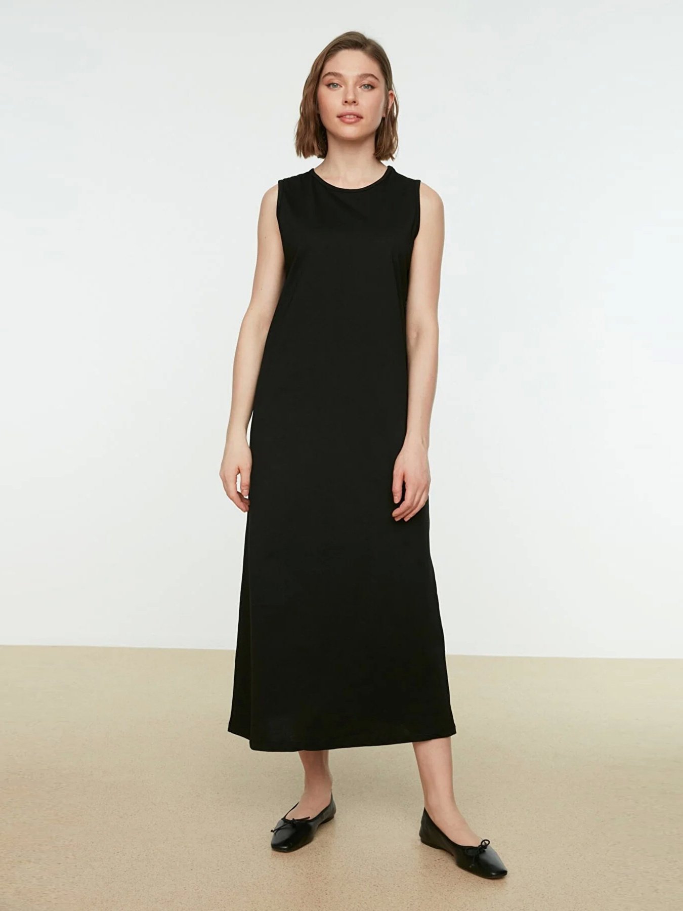 Платье макси Trendyol модель TCTSS21UK0034/Siyah Фото