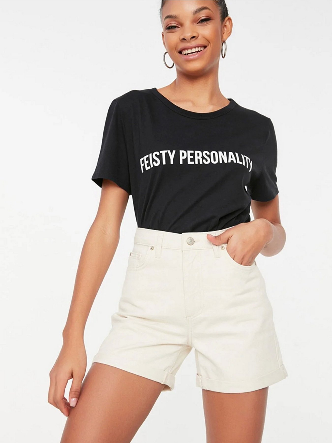 Джинсові шорти Trendyol модель TWOSS20SR0231/Ekru Фото