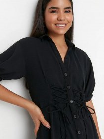 Платье мини Trendyol модель TWOSS22EL00426/Siyah Фото