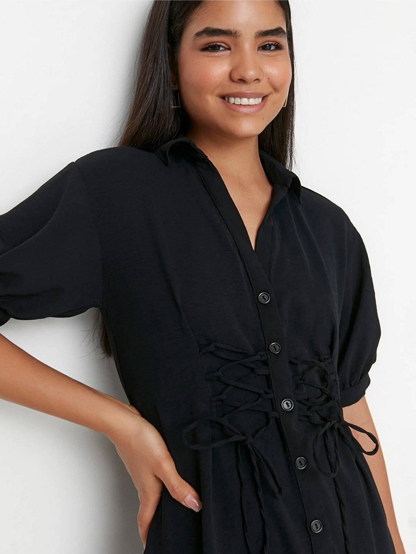 Сукня міні Trendyol модель TWOSS22EL00426/Siyah Фото