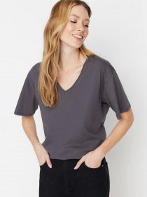 Футболка Trendyol модель TWOSS23TS00003/Antrasit Фото