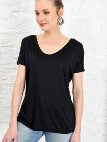 Набір футболок Trend Alacati Stili модель ALC-1045-2TKM/Siyah-Beyaz Фото