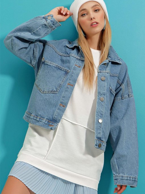 Джинсова куртка Trend Alacati Stili Модель ALC-X3631-RV/Mavi Фото