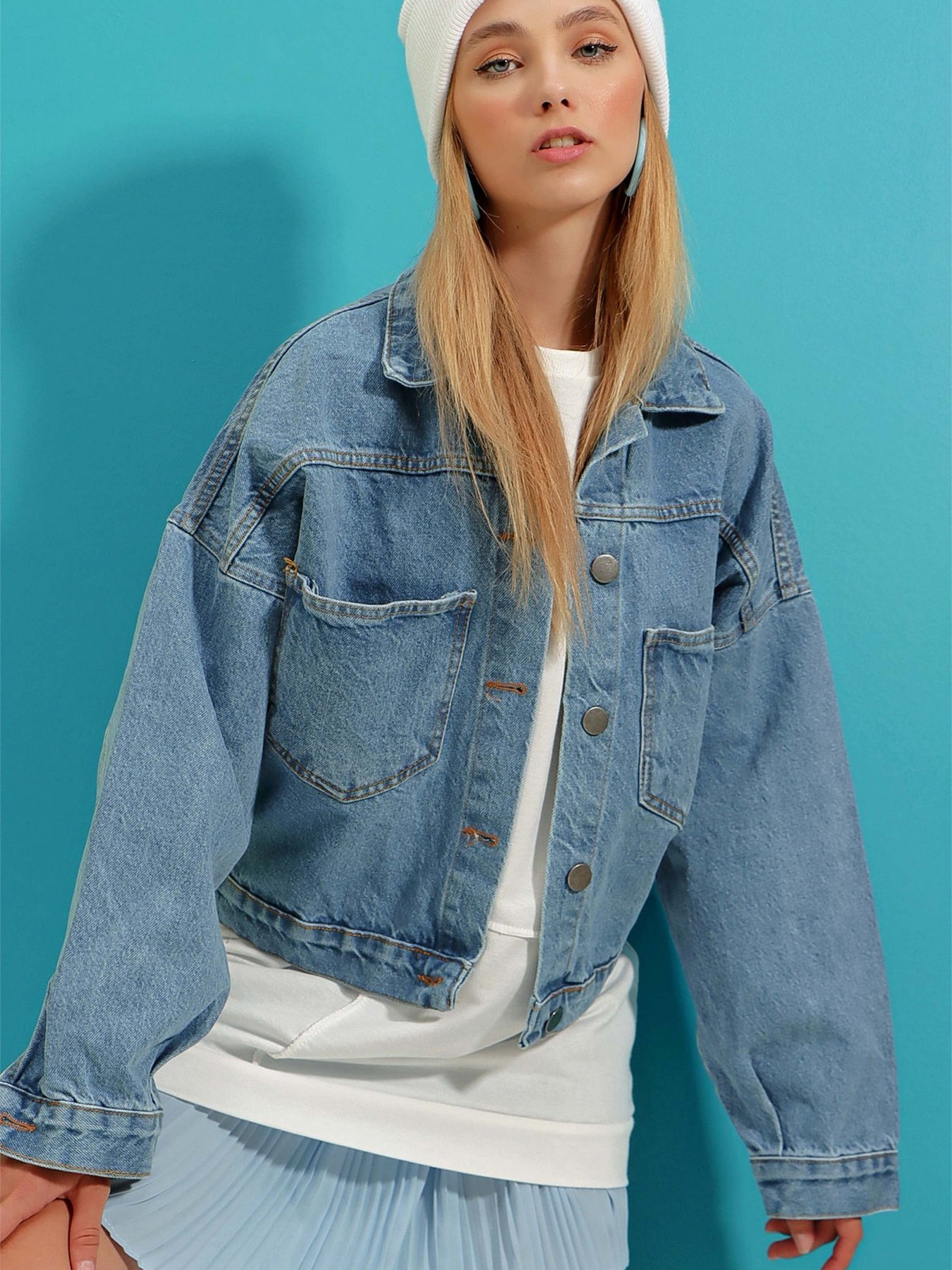 Джинсова куртка Trend Alacati Stili модель ALC-X3631-RV/Mavi Фото