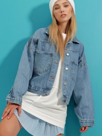 Джинсова куртка Trend Alacati Stili модель ALC-X3631-RV/Mavi Фото