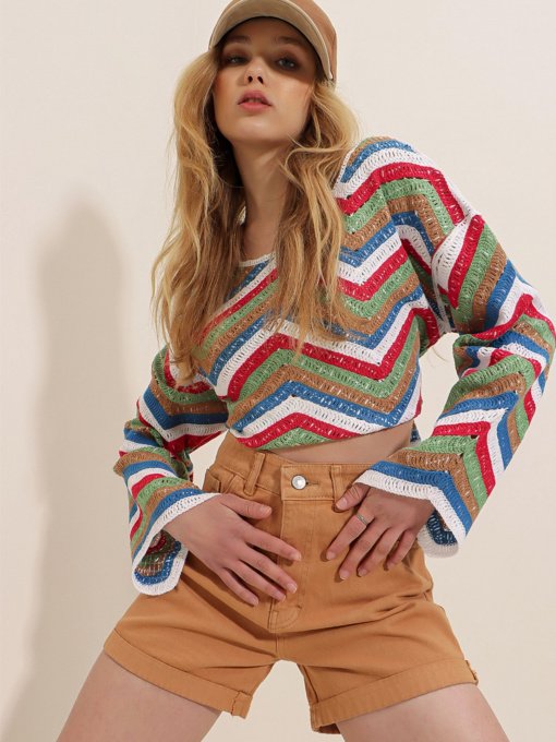 Шорти джинсові Trend Alacati Stili Модель ALC-X5938/Camel Фото