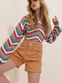 Джинсовые шорты Trend Alacati Stili модель ALC-X5938/Camel Фото