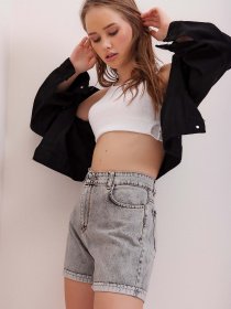 Шорти джинсові Trend Alacati Stili Модель ALC-X5938/Gri Фото