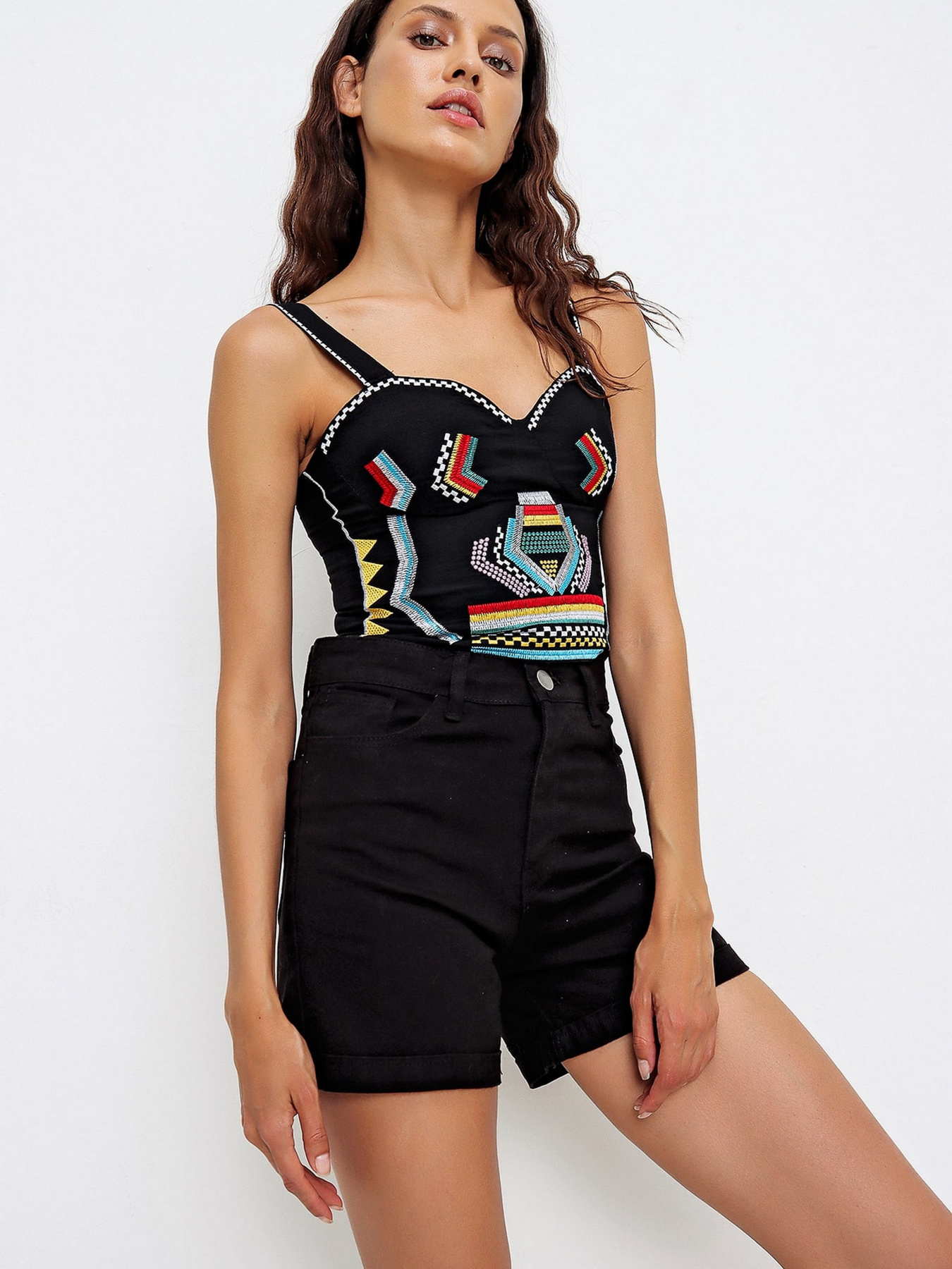 Шорты джинсовые Trend Alacati Stili модель ALC-X5938/Siyah Фото