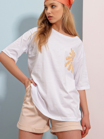 Футболка Trend Alacati Stili модель ALC-X7978/Beyaz Фото