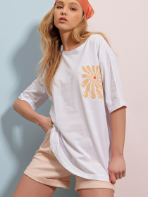 Футболка Trend Alacati Stili модель ALC-X7978/Beyaz Фото