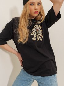 Футболка Trend Alacati Stili модель ALC-X7978/Siyah Фото