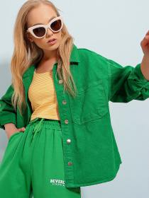 Джинсова куртка Trend Alacati Stili модель ALC-X8152/Yesil Фото