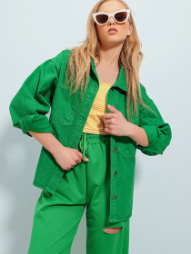 Джинсова куртка Trend Alacati Stili модель ALC-X8152/Yesil Фото