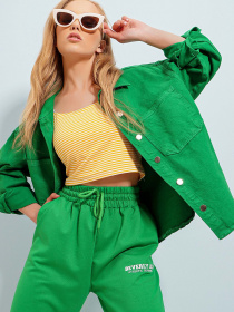 Джинсова куртка Trend Alacati Stili модель ALC-X8152/Yesil Фото