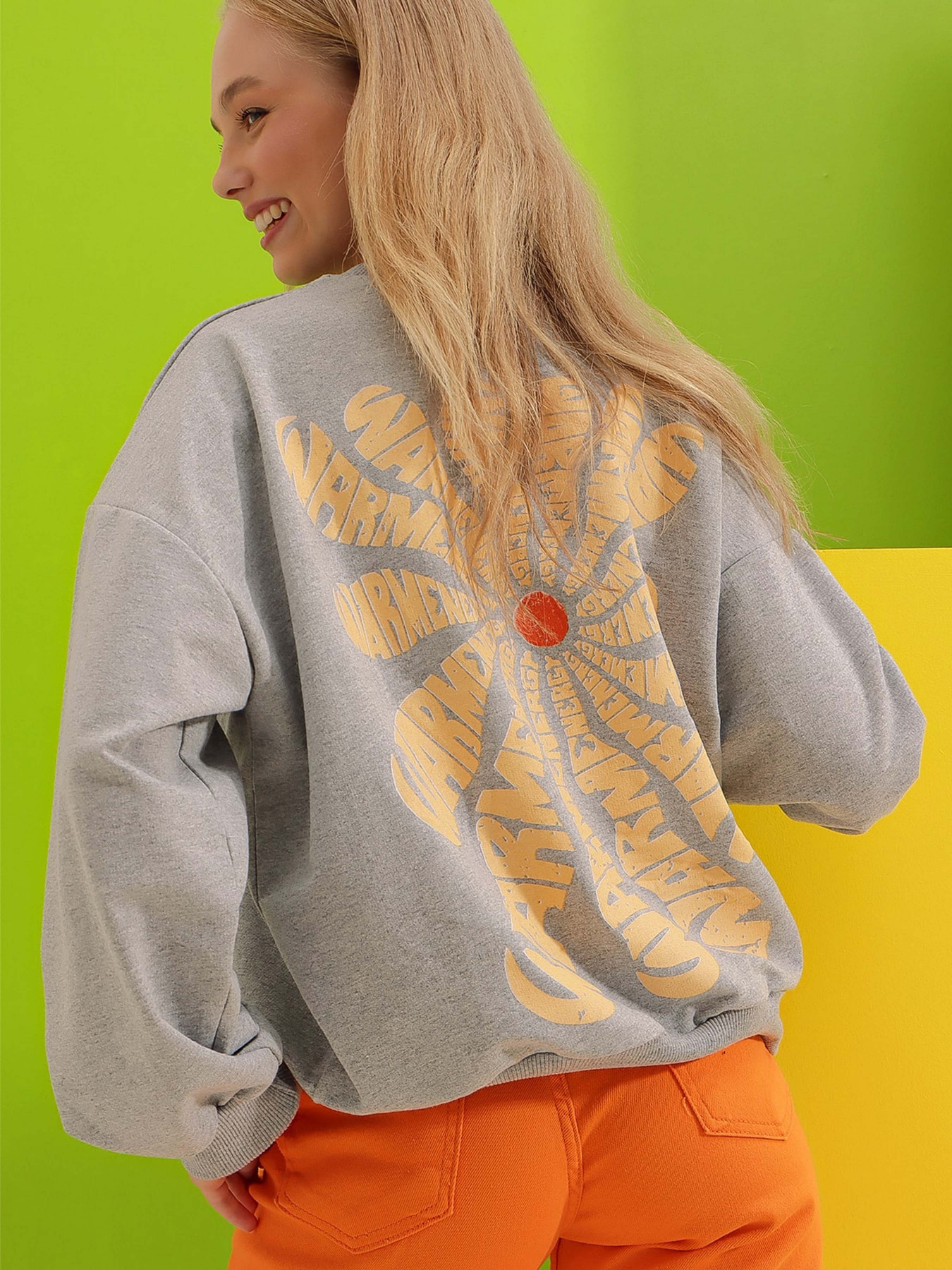 Свитшот Trend Alacati Stili модель ALC-X8964/Gri Фото