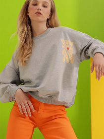 Свитшот Trend Alacati Stili модель ALC-X8964/Gri Фото