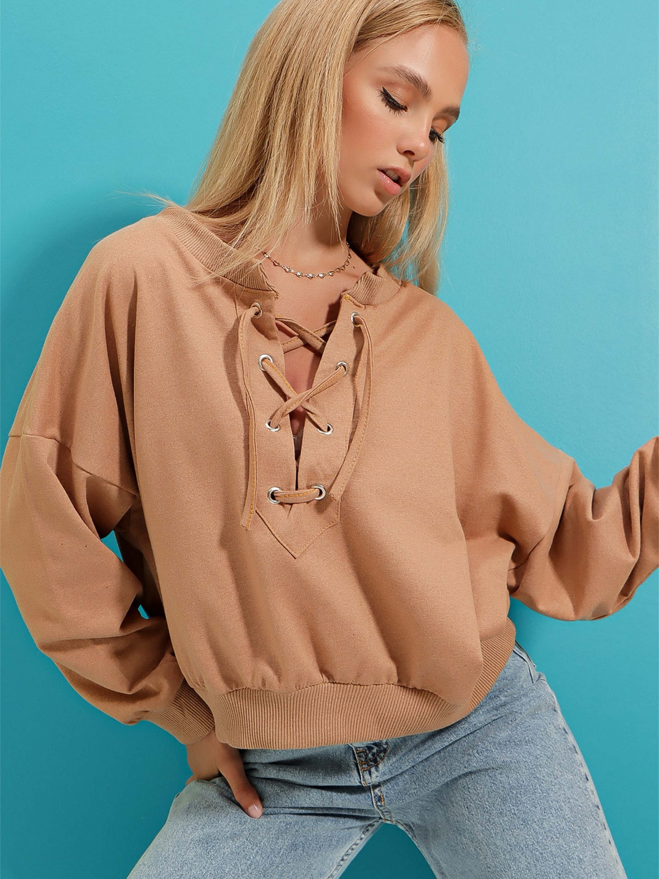 Свитшот Trend Alacati Stili модель MDA-1029/Biskuvi Фото