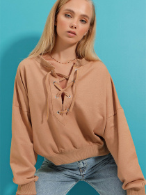 Світшот Trend Alacati Stili модель MDA-1029/Biskuvi Світшот Trend Alacati Stili модель MDA-1029/Biskuvi Фото