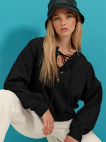 Світшот Trend Alacati Stili модель MDA-1029/Siyah Світшот Trend Alacati Stili модель MDA-1029/Siyah Фото