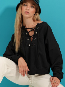 Світшот Trend Alacati Stili модель MDA-1029/Siyah Світшот Trend Alacati Stili модель MDA-1029/Siyah Фото