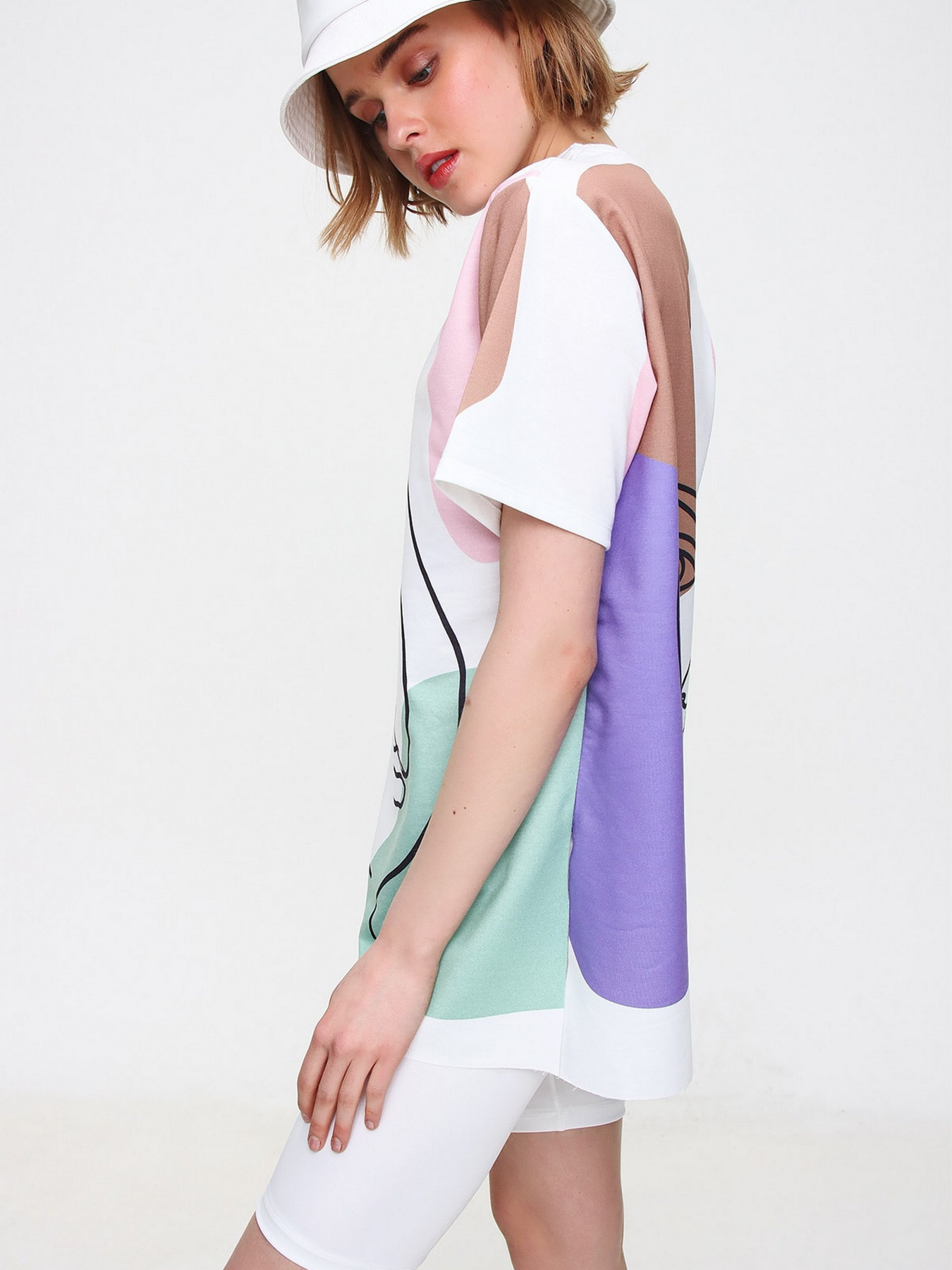 Футболка Trend Alacati Stili модель MDA-1106/Pudra Фото