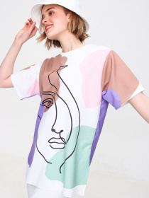 Футболка Trend Alacati Stili модель MDA-1106/Pudra Фото