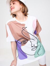 Футболка Trend Alacati Stili модель MDA-1106/Pudra Фото