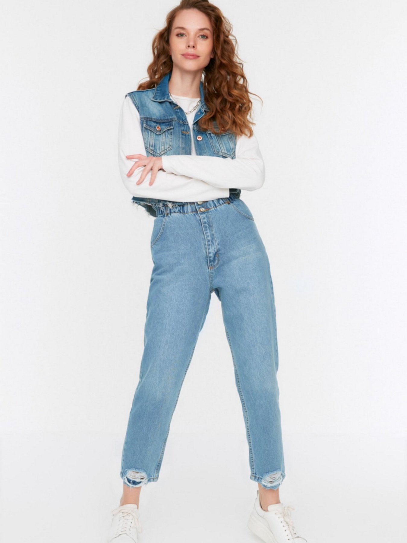 Прямые джинсы Trendyol модель TCTSS21JE0603/Indigo Фото