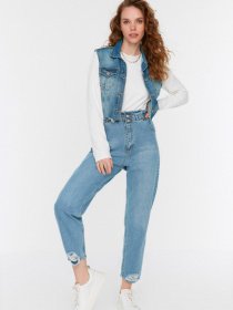 Прямые джинсы Trendyol модель TCTSS21JE0603/Indigo Фото