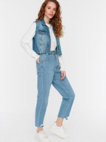 Прямые джинсы Trendyol модель TCTSS21JE0603/Indigo Фото