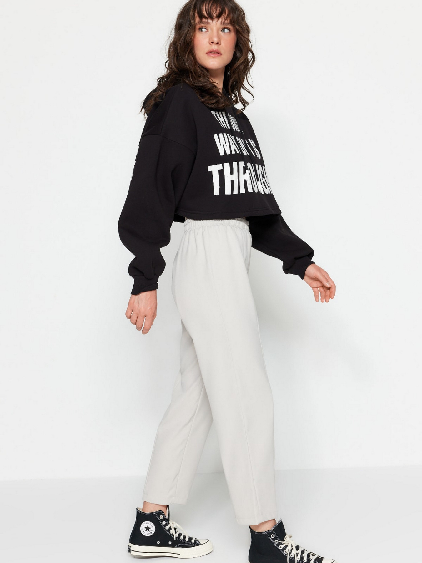 Класичні штани Trendyol модель TCTSS21PL0570/Gri Фото