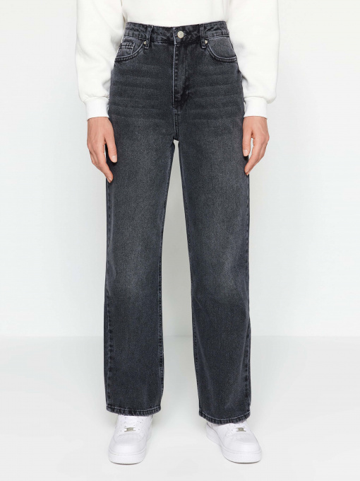 Прямые джинсы Trendyol модель TCTSS22JE0045/Siyah Фото